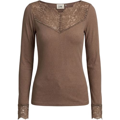 Toppar - Dee lace blouse – Taupe